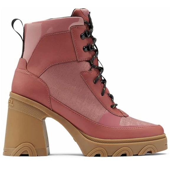 Sorel Brex Heel Lace Lux Woman's Sizes 7.5 Waterproof Rain Boot Sandy Clay - Picture 1 of 6